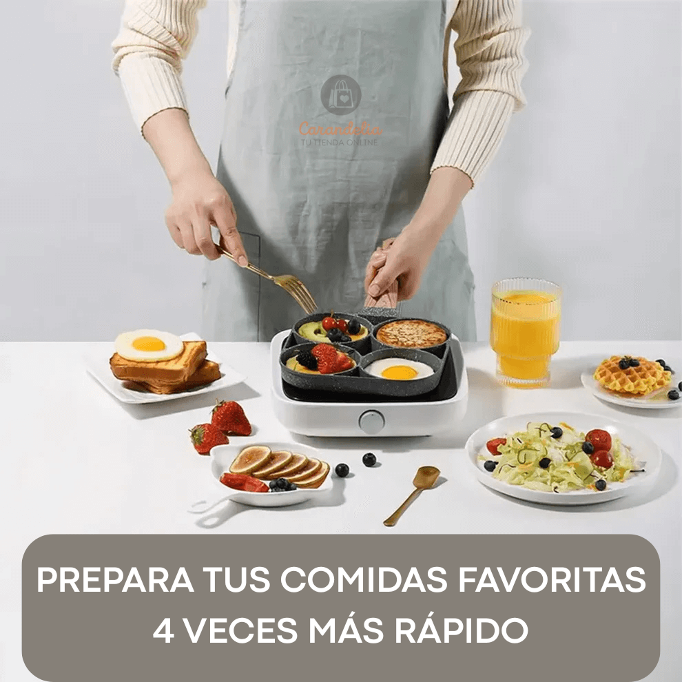 Sartén Antiadherente – Cocina 4 en 1 – Prepara comidas completas en minutos sin ensuciar de más