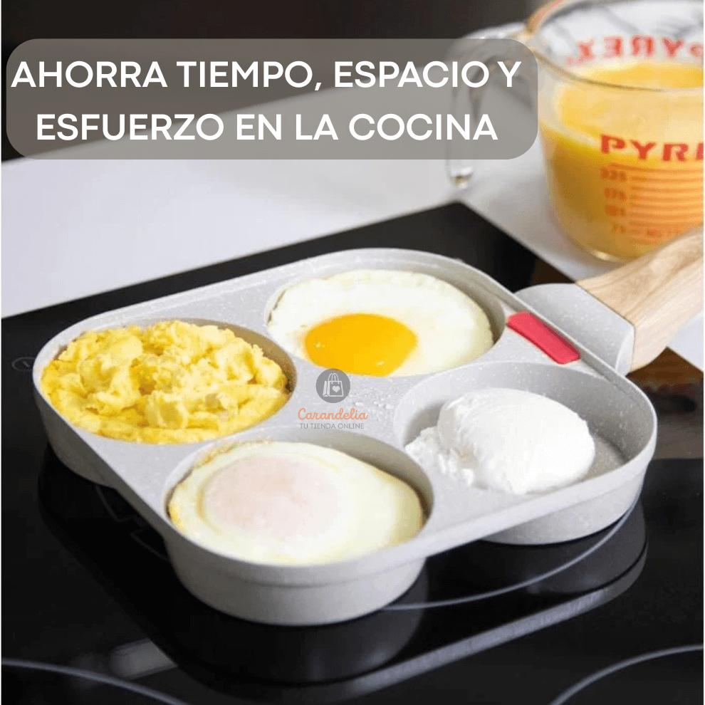Sartén Antiadherente – Cocina 4 en 1 – Prepara comidas completas en minutos sin ensuciar de más