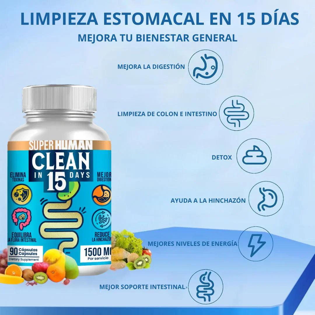 🚨2x1 Clean15™ Limpieza Completa Estomacal en 15 días +ENVIO GRATIS 🚚