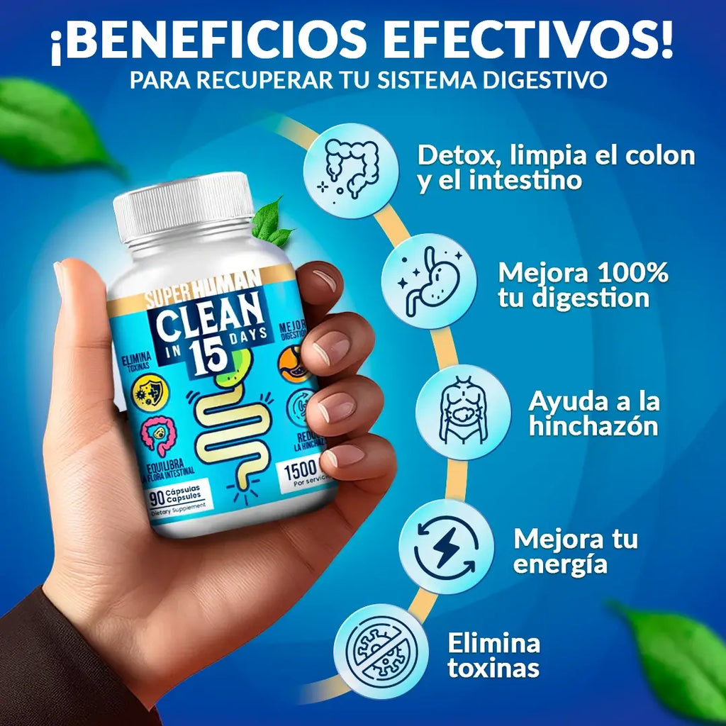 🚨2x1 Clean15™ Limpieza Completa Estomacal en 15 días +ENVIO GRATIS 🚚
